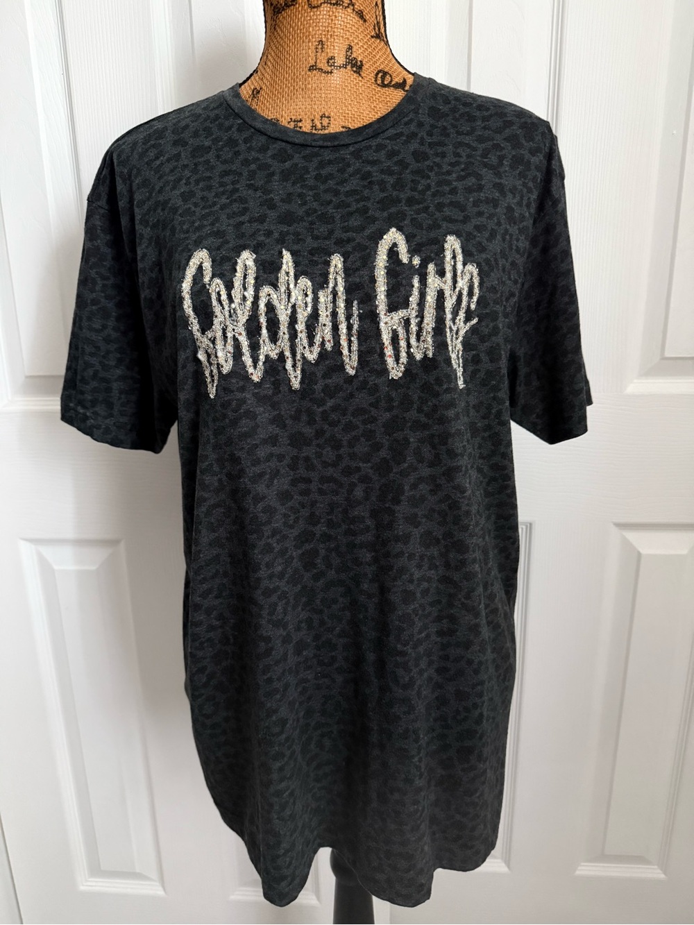 L'ATISTE Black Short Sleeve Tee with Silver Script